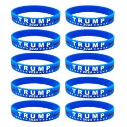 pulunto Trump 2024 Kampagnenarmbänder Sportarmband Silikon Wahlarmband Inspirierende Armbänder Trump Vo 10 Stück von pulunto