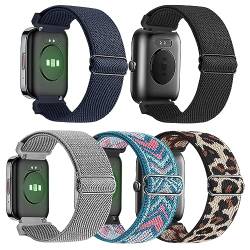 pupvus Stretch-Nylon-Uhrenarmband, kompatibel mit SKG Smartwatch, 5 Packungen, weich, elastisch, atmungsaktiv, Ersatzband für SKG V7 Pro 4,1 cm / SKG V7 4,3 cm / Veryfit ID207/ID208 BT SmartWatch von pupvus