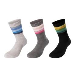 purrfull 3 Paar Atmungsaktive Sportsocken Für Damen Und Herren Sport Socks 3 Pack Baumwolle Herrensocken Damensocken Socken Atmungsaktiv (DE/NL/SE/PL, Numerisch, 35, 38, Regular, Regular, Righe) von purrfull