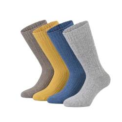 purrfull 4 Paar Kaschmir Wollsocken Herren Wintersocken Herrensocken Kaschmirsocken Cashmere Socks Men Freizeitsocken (DE/NL/SE/PL, Numerisch, 43, 46, Regular, Regular, Multicolor) von purrfull