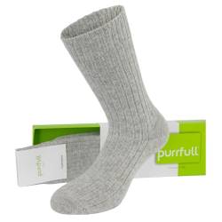 purrfull Kaschmir Wollsocken Damen Wintersocken Damensocken Frauen Kaschmirsocken Cashmere Socks Lady Freizeitsocken (DE/NL/SE/PL, Numerisch, 35, 39, Regular, Regular, Grey) von purrfull