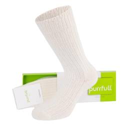 purrfull Kaschmir Wollsocken Damen Wintersocken Damensocken Frauen Kaschmirsocken Cashmere Socks Lady Freizeitsocken (DE/NL/SE/PL, Numerisch, 35, 39, Regular, Regular, White) von purrfull