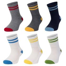 purrfull Kleinkind Kindersocken Socken Jungen Mädchensocken Jungensocken 6 Paare Socken Mädchen Sportsocken Für Kinder Kleinkinder Atmungsaktikve Kinderstrümpfe 6 Pack von purrfull