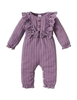 puseky Neugeborenes Säugling Baby Mädchen Kleidung Geraffte Strampler Jumpsuit Spielanzug Niedliche Baby Mädchen Kleidung für 12-18 Monate von puseky