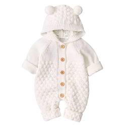 puseky Strampleroverall des neugeborenen Babymädchens mit Kapuze Einteilige Bodysuitoberbekleidung,Beige,12-18 Monate (80cm) von puseky