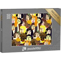 puzzleYOU Puzzle Abstrakte Kunst: Gesichter von Frauen, 100 Puzzleteile, puzzleYOU-Kollektionen von puzzleYOU