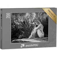 puzzleYOU Puzzle Aktfotografie: Nackte Frau am Seeufer, 200 Puzzleteile, puzzleYOU-Kollektionen Erotik von puzzleYOU