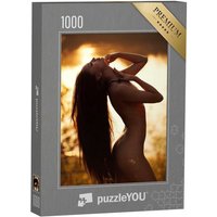 puzzleYOU Puzzle Aktfotografie: Nackte Frau im Sonnenuntergang, 1000 Puzzleteile, puzzleYOU-Kollektionen Erotik von puzzleYOU