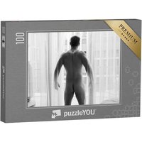 puzzleYOU Puzzle Aktfotografie: Nackter Mann am Fenster, 100 Puzzleteile, puzzleYOU-Kollektionen Erotik von puzzleYOU
