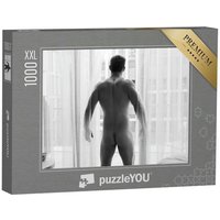 puzzleYOU Puzzle Aktfotografie: Nackter Mann am Fenster, 1000 Puzzleteile, puzzleYOU-Kollektionen Erotik von puzzleYOU