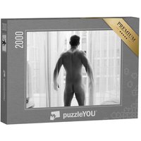 puzzleYOU Puzzle Aktfotografie: Nackter Mann am Fenster, 2000 Puzzleteile, puzzleYOU-Kollektionen Erotik von puzzleYOU