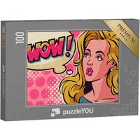 puzzleYOU Puzzle Blonde Frau mit Sprechblase: Pop-Art, 100 Puzzleteile, puzzleYOU-Kollektionen Comic von puzzleYOU