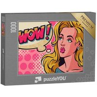 puzzleYOU Puzzle Blonde Frau mit Sprechblase: Pop-Art, 1000 Puzzleteile, puzzleYOU-Kollektionen Comic von puzzleYOU