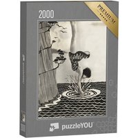 puzzleYOU Puzzle Junge Frau taucht vom Felsen ins Wasser, 2000 Puzzleteile, puzzleYOU-Kollektionen Vintage von puzzleYOU