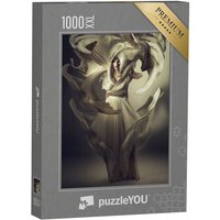 puzzleYOU Puzzle Kunstfotografie: Frau mit weißem Kleid, 1000 Puzzleteile, puzzleYOU-Kollektionen Fotokunst von puzzleYOU