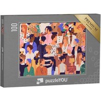 puzzleYOU Puzzle Männer und Frauen mit trendiger Hipster-Kleidung, 100 Puzzleteile, puzzleYOU-Kollektionen Kunst & Fantasy von puzzleYOU
