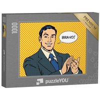 puzzleYOU Puzzle Mann Applaus Bravo Retro-Stil Pop Art, 1000 Puzzleteile, puzzleYOU-Kollektionen von puzzleYOU