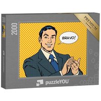 puzzleYOU Puzzle Mann Applaus Bravo Retro-Stil Pop Art, 2000 Puzzleteile, puzzleYOU-Kollektionen von puzzleYOU