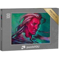 puzzleYOU Puzzle Mann mit langen Haaren, Porträt, 100 Puzzleteile, puzzleYOU-Kollektionen Fantasy von puzzleYOU