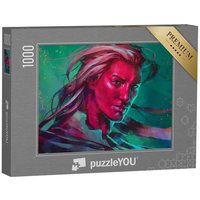 puzzleYOU Puzzle Mann mit langen Haaren, Porträt, 1000 Puzzleteile, puzzleYOU-Kollektionen Fantasy von puzzleYOU