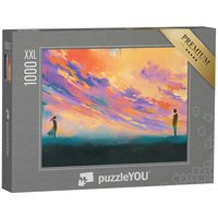 puzzleYOU Puzzle Mann und Frau, Illustrationsmalerei, 1000 Puzzleteile, puzzleYOU-Kollektionen von puzzleYOU