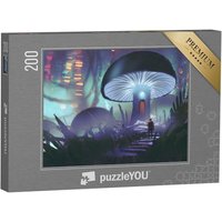 puzzleYOU Puzzle Mann und Haus im Wald, 200 Puzzleteile, puzzleYOU-Kollektionen Fantasy von puzzleYOU