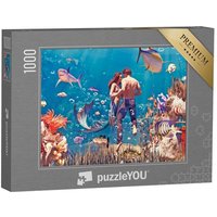 puzzleYOU Puzzle Mann und Meerjungfrau - eine Liebesgeschichte, 1000 Puzzleteile, puzzleYOU-Kollektionen Meerjungfrau von puzzleYOU