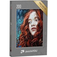 puzzleYOU Puzzle Ölgemälde: Die rothaarige Frau - ein Fragment, 200 Puzzleteile, puzzleYOU-Kollektionen Ölbilder von puzzleYOU