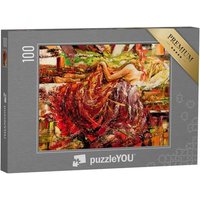 puzzleYOU Puzzle Ölgemälde: Die schlafende Frau, 100 Puzzleteile, puzzleYOU-Kollektionen Ölbilder von puzzleYOU