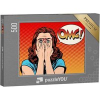 puzzleYOU Puzzle OMG: überraschte Frau, Comic, 500 Puzzleteile, puzzleYOU-Kollektionen Comic von puzzleYOU