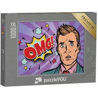 puzzleYOU Puzzle OMG: überraschter Mann im Comic-Stil, 1000 Puzzleteile, puzzleYOU-Kollektionen Comic von puzzleYOU