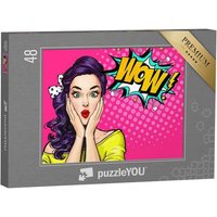 puzzleYOU Puzzle Pop Art: Frau mit WOW-Gesicht, 48 Puzzleteile, puzzleYOU-Kollektionen Comic, 200 Teile von puzzleYOU