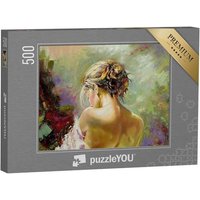 puzzleYOU Puzzle Porträt: Rückenansicht einer Frau, 500 Puzzleteile, puzzleYOU-Kollektionen Kunstwerke von puzzleYOU