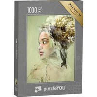 puzzleYOU Puzzle Porträtgemälde einer schönen Frau, 1000 Puzzleteile, puzzleYOU-Kollektionen Kunstwerke von puzzleYOU