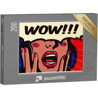 puzzleYOU Puzzle Retro-Pop-Art: Frau mit offenem Mund: Wow!, 200 Puzzleteile, puzzleYOU-Kollektionen Comic von puzzleYOU