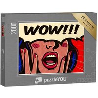 puzzleYOU Puzzle Retro-Pop-Art: Frau mit offenem Mund: Wow!, 2000 Puzzleteile, puzzleYOU-Kollektionen Comic von puzzleYOU