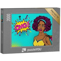 puzzleYOU Puzzle Wow-Gesicht: Frau mit offenem Mund, Pop-Art, 2000 Puzzleteile, puzzleYOU-Kollektionen Comic von puzzleYOU