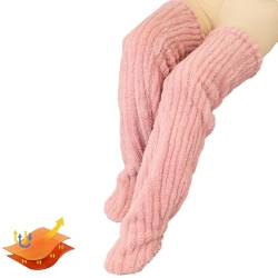Damen Winterstrümpfe - Lange Overknee-Hohe warme Socken,Warme Korallen-Fleece-Socken, Slipper-Socken für den Heimgebrauch und Cosplay Puzzlegame von puzzlegame
