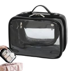 Klare Schminktaschen - Reise-Organizer-Tasche für Damen | Durchsichtiger Make-up-Koffer mit tragbarem Griff für Hautpflege-Toilettenartikel, Shampoo, Geburtstagsgeschenke für Frauen und Puzzlegame von puzzlegame