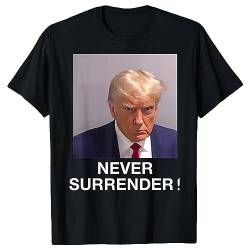 Trump Never Surrender T Shirts | Trump Mugshot T Shirt | Lustige und kreative offizielle Trump Fahndungsfoto T Shirts | 2023 Shirts für Erwachsene und Jugendliche von puzzlegame