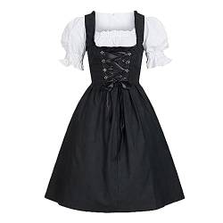 Damen Dirndl Midi Kleid Dirndlkleid Trachtenkleid Set inkl.Spitzen Dirndlschürze Trachtenmode für Bierfest,Oktoberfest,Karneval,Cosplay Dirndl Damen Midi Dirndl Kurz Set Trachtenkleid Trachtenrock von pvucpot