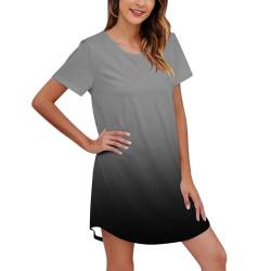 Damen Nachthemd Kurzarm Baumwolle Modal Sleepshirt Bigshirt - Nightwear von pvucpot