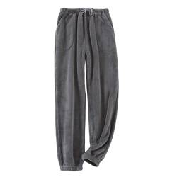 Herren Pyjamahose Lang Plüsch Weiche Schlafhose Schlafanzughose Fleece Pyjama Hose Haushose Flauschige Sport Hosen Warme Weiche Home Jogginghose Yogahose Fleece Pyjama Hose Nachtwäsche von pvucpot