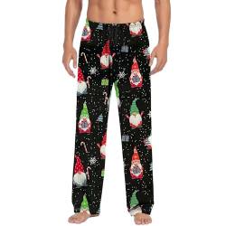 Herren Weihnachten Pyjama Hose Grafik Lounge Hose Schlafhose Kordelzug Elastische Taille für Urlaub mit Taschen Weihnachten Hose Pyjamahose Herren Lang Freizeithosen Freizeithose Pyjamahose Pyjamahose von pvucpot