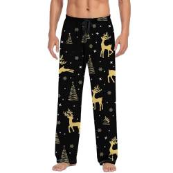 Herren Weihnachten Pyjama Hose Grafik Lounge Hose Schlafhose Kordelzug Elastische Taille für Urlaub mit Taschen Weihnachten Hose Pyjamahose Herren Lang Freizeithosen Freizeithose Pyjamahose Pyjamahose von pvucpot