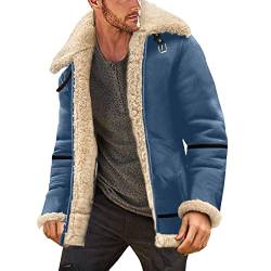 Jacke Herren Wintermantel Jacke Revers Fleecejacke Plüschmantel Cardigan Mäntel Winterjacke Lederjacke PlüSchjacke Lange Warme Dicker Mantel Schaffell Kaschmir Jacken Winter Winterparka Outdoorjacke von pvucpot