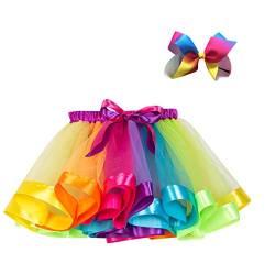 Regenbogen Tütü Mädchen, Tüllrock Kinder Tutu Röcke kostüm Mädchen mit Haarreif, Tüllrock Ballettrock für Geburtstag Verkleidung Party Karneval Cosplay Abendkleid Tüllrock von pvucpot