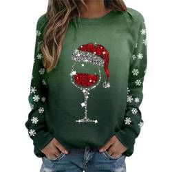 Weihnachtspullover Damen Merry Christmas Sweatshirt Lustig Rudolph Rentier Druck Baumwolle Weihnachten Weihnachts Xmas Pullover Weihnachtspulli Teenager Mädchen Weihnachtsmotiv Rentier Drucken von pvucpot