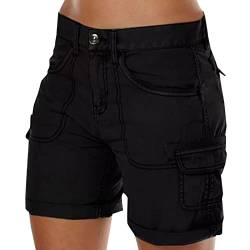 pvucpot Damen Cargo Shorts Militär Kurze Hosen Multi Taschen Hoch Tailliert Freizeithose Outdoorhose Arbeitshose Bermuda Shorts Outdoor Wandern Shorts von pvucpot