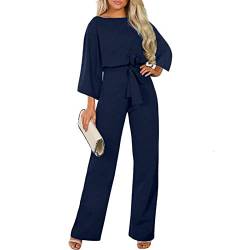 pvucpot Damen Elegant Jumpsuit O-Ausschnitt Lang Overall Hosenanzug Playsuit Romper von pvucpot